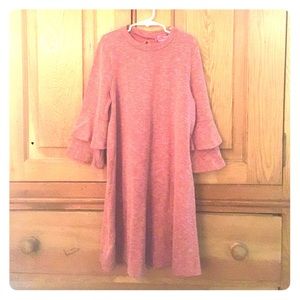 Girls double ruffle bell sleeve dress. Size 12